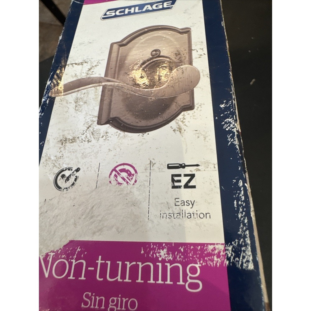 Schlage Accent Lever Satin Nickel Camelot Trim Left Handed Dummy‎ Knob